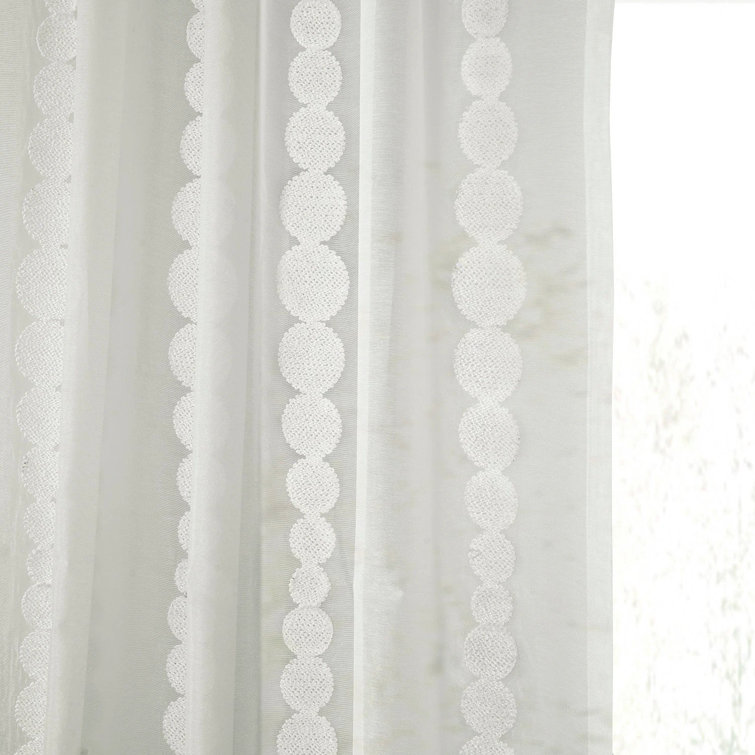 Gold Embroidered Sheer Ground Length Drape Panel