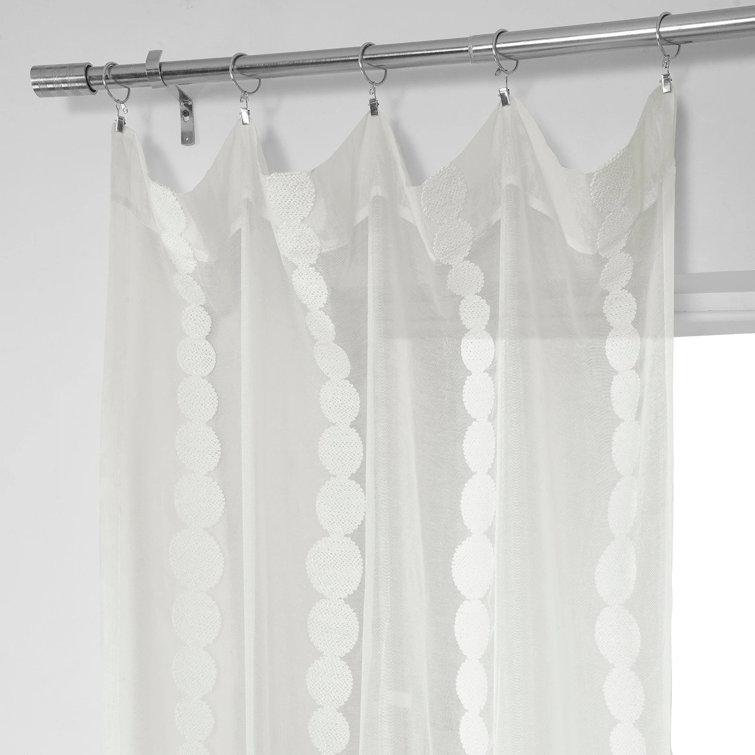 Gold Embroidered Sheer Ground Length Drape Panel