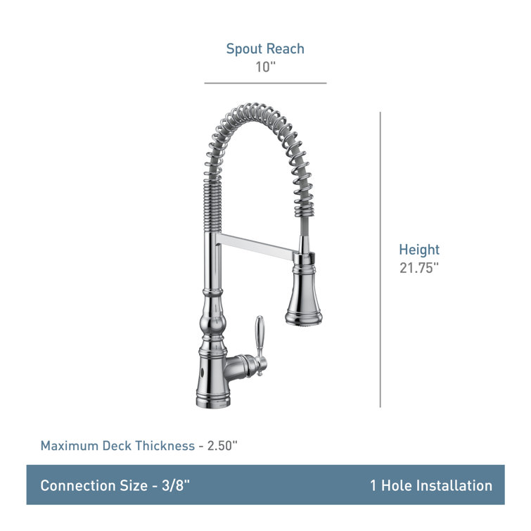 Stainless Steel Single Handle Pre-Rinse Spring Pulldown Kitchen Faucet