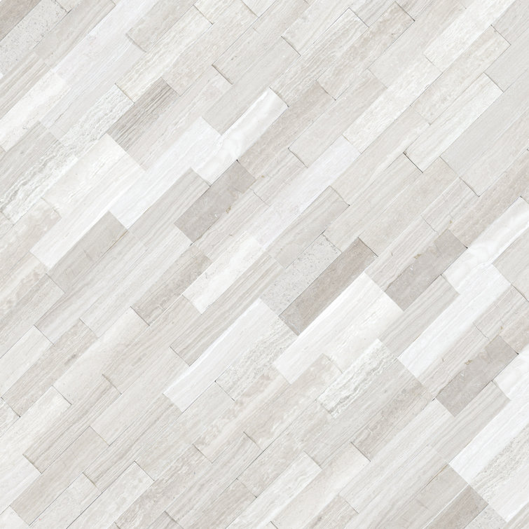 White Oak 6'' x 24'' Stacked Stone Ledger Panel Wall Tile