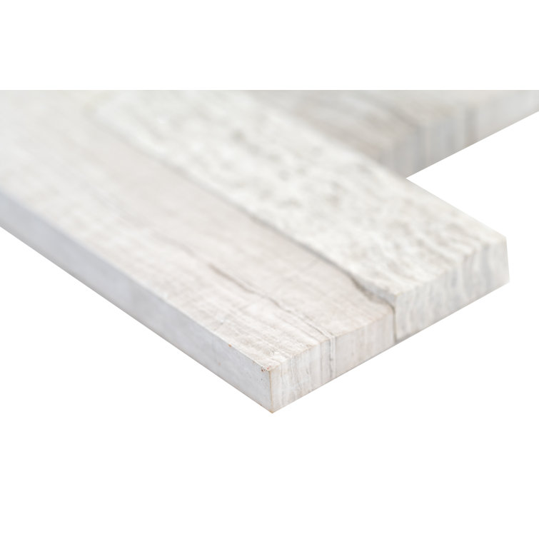 White Oak 6'' x 24'' Stacked Stone Ledger Panel Wall Tile