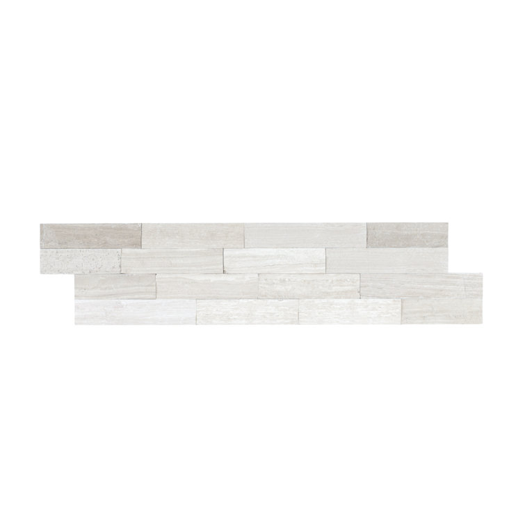 White Oak 6'' x 24'' Stacked Stone Ledger Panel Wall Tile