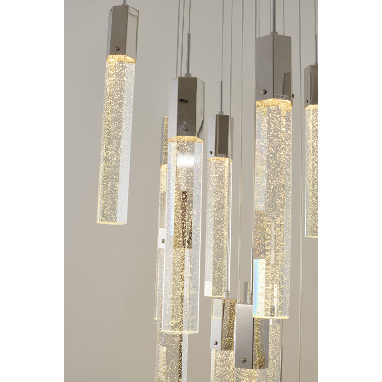 Chrome and Crystal 25-Light Modern Hanging Chandelier