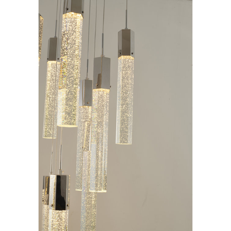 Chrome and Crystal 25-Light Modern Hanging Chandelier