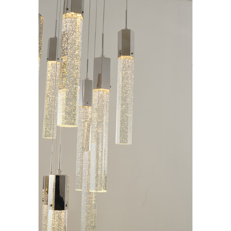 Chrome and Crystal 25-Light Modern Hanging Chandelier
