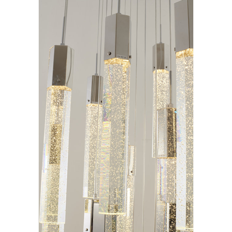 Chrome and Crystal 25-Light Modern Hanging Chandelier