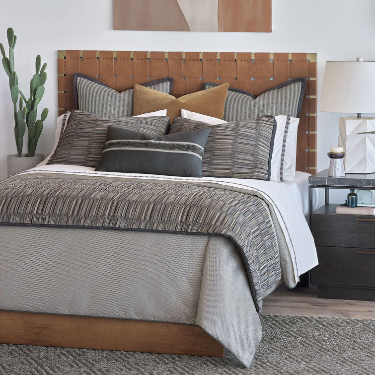 King Size Striped Rayon Bed Runner in Earth Tones