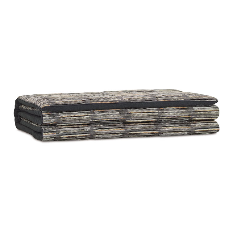 King Size Striped Rayon Bed Runner in Earth Tones