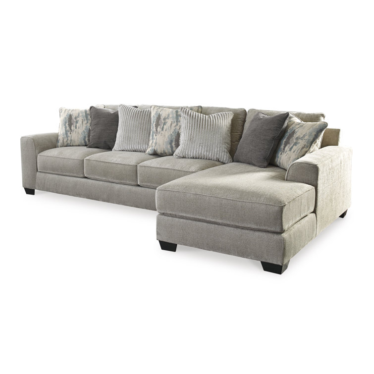 Pewter Fabric Three Piece Sofa with Removable Cushions