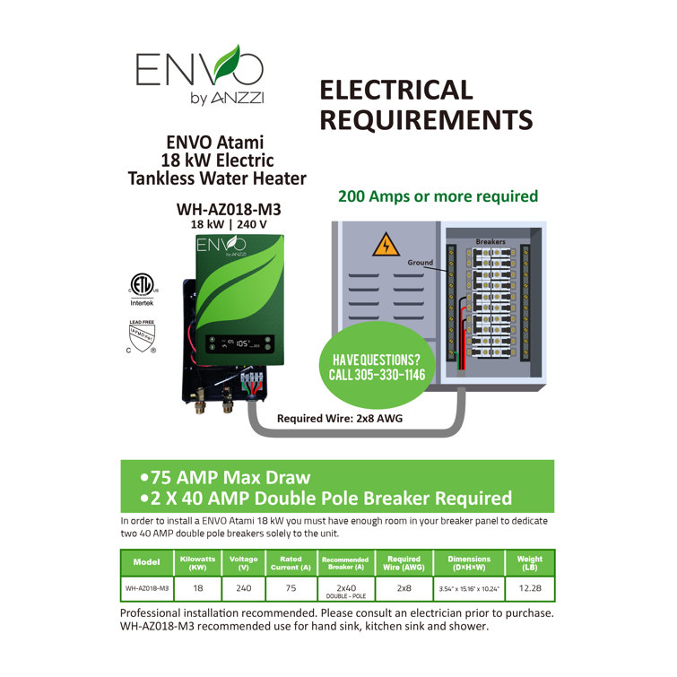 Envo Green 18 kW Electric Tankless Water Heater Two-Pack