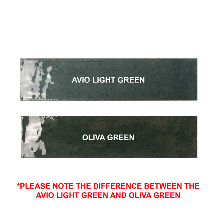 Avio Light Green Glossy Porcelain Subway Wall Tile 2.5" x 9.5"