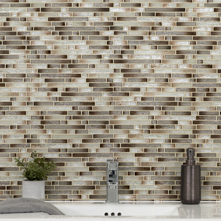Akaya Copper Glass Mosaic Tile Sheet for Wall and Floor