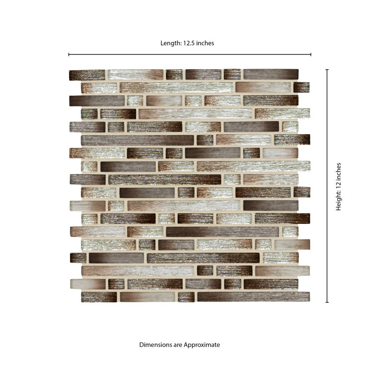 Akaya Copper Glass Mosaic Tile Sheet for Wall and Floor