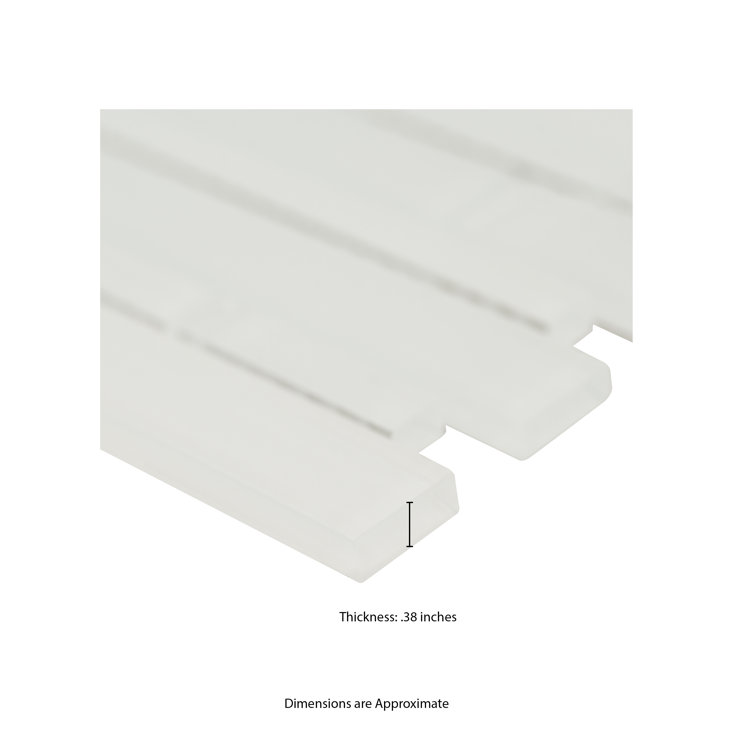 White Glass 12" x 12" Interlocking Mosaic Tile
