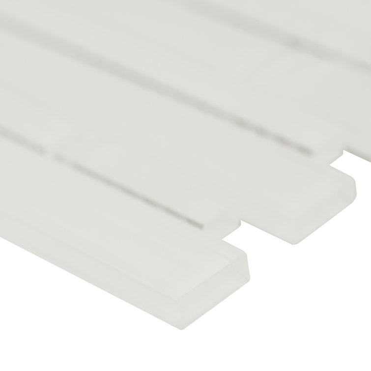 White Glass 12" x 12" Interlocking Mosaic Tile