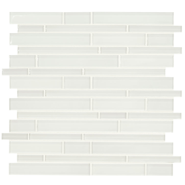 White Glass 12" x 12" Interlocking Mosaic Tile
