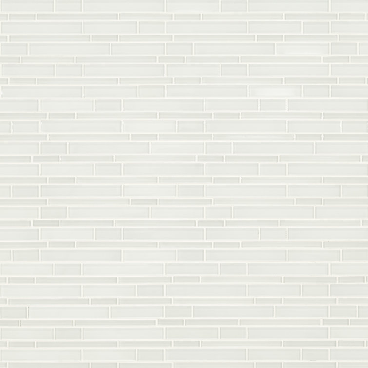 White Glass 12" x 12" Interlocking Mosaic Tile