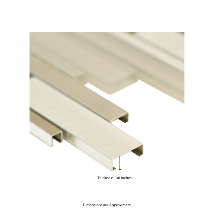 Beige and Brown Linear Mosaic Tile Sheet for Walls