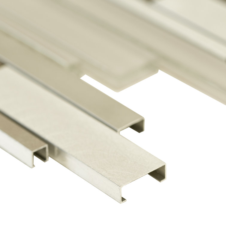 Beige and Brown Linear Mosaic Tile Sheet for Walls