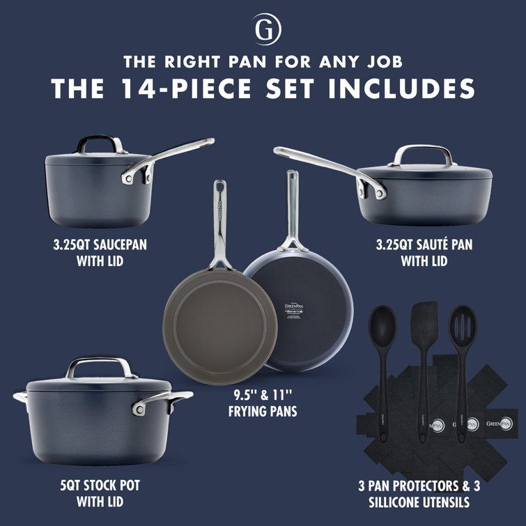 Oxford Blue Aluminum Nonstick 14-Piece Cookware Set