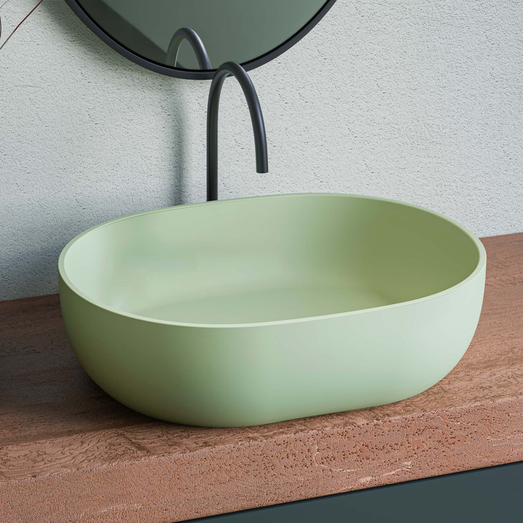 Matte Black 28" Stone Above-Counter Vessel Sink
