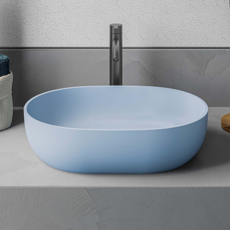Matte Black 28" Stone Above-Counter Vessel Sink