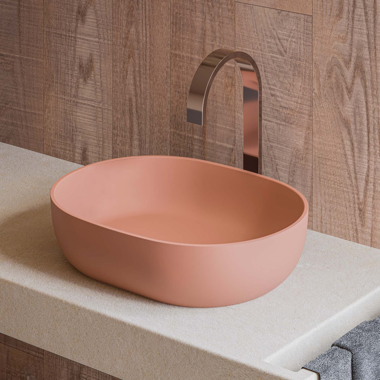 Matte Black 28" Stone Above-Counter Vessel Sink