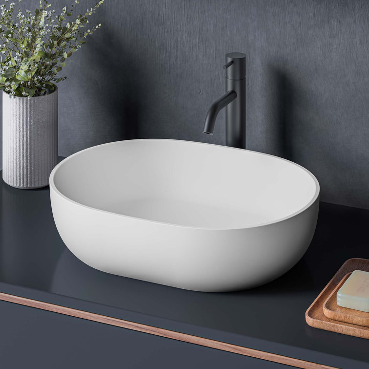 Ruvati 28" White Stone Above-Counter Vessel Sink