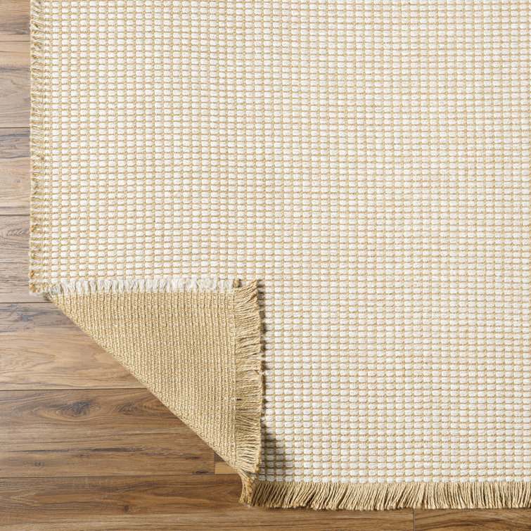 Light Beige Rectangular Synthetic Easy Care Area Rug