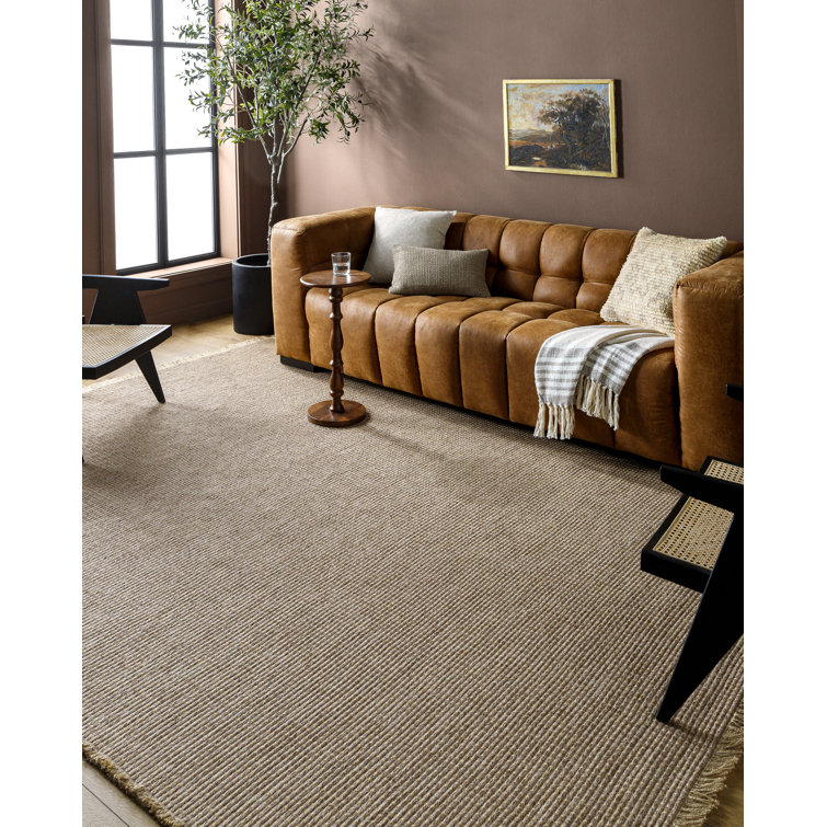 Kimi Light Brown Rectangular Synthetic Area Rug 5'3" x 7'