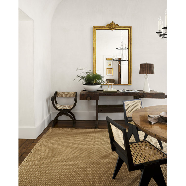 Kimi Light Brown Textured Polypropylene and Jute Runner Rug