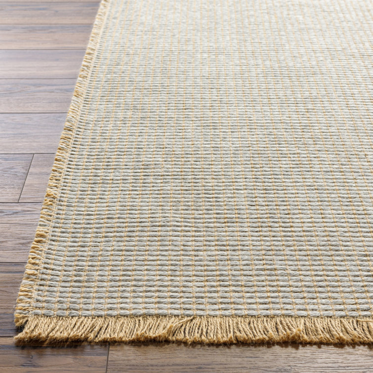 Gray and Natural Jute and Polypropylene Runner Rug, 2'7" x 7'3"