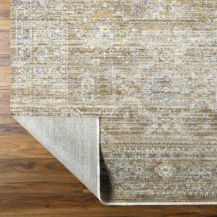 Margaret Gray and Taupe Synthetic Washable Rectangular Area Rug