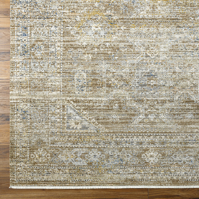 Margaret Gray and Taupe Synthetic Washable Rectangular Area Rug