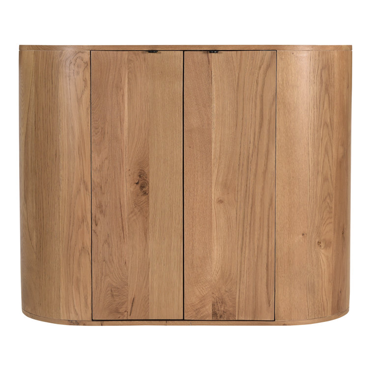 Natural Oak Curved Minimalist Buffet Sideboard