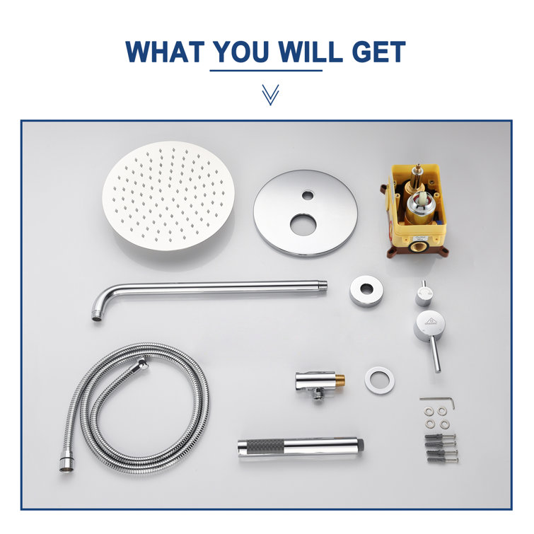 Chrome Dual Shower Head System with Handheld and Rain Shower