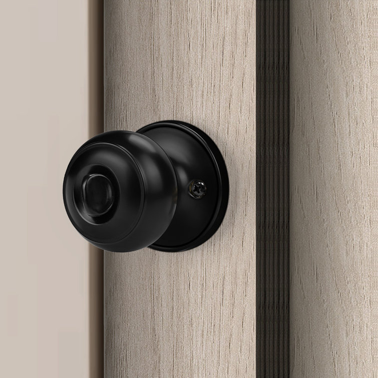 Black Stainless Steel Privacy Door Knobs Set of 6