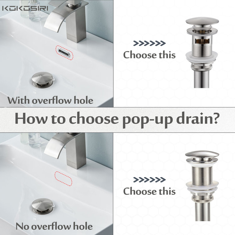 Brushed Nickel Pop-Up Bathroom Sink Drain Assembly