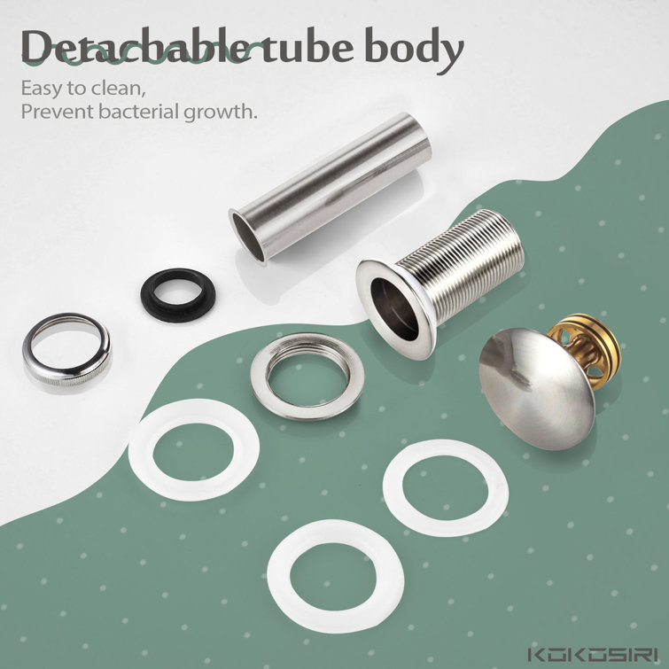 Brushed Nickel Pop-Up Bathroom Sink Drain Assembly