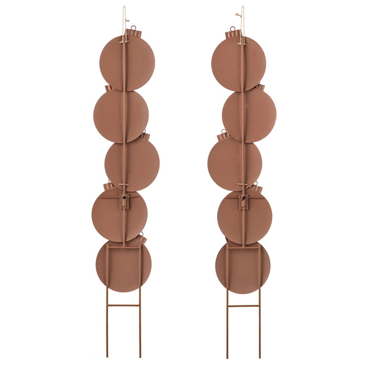 Colorful Iron Christmas Ornament Yard Stake Set