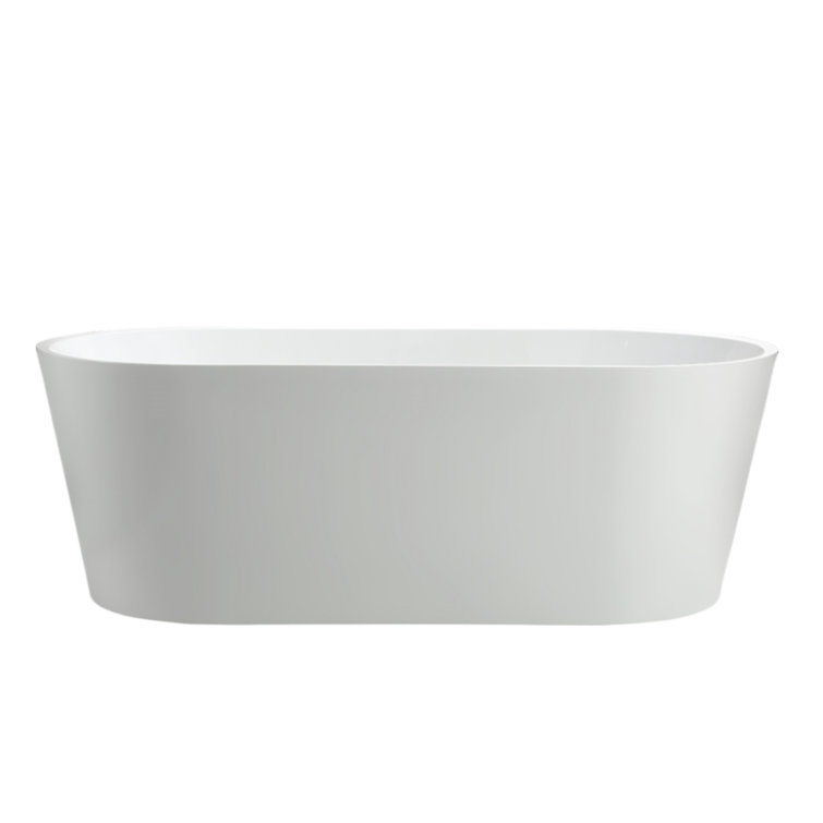 67" x 32" White Freestanding Acrylic Soaking Bathtub