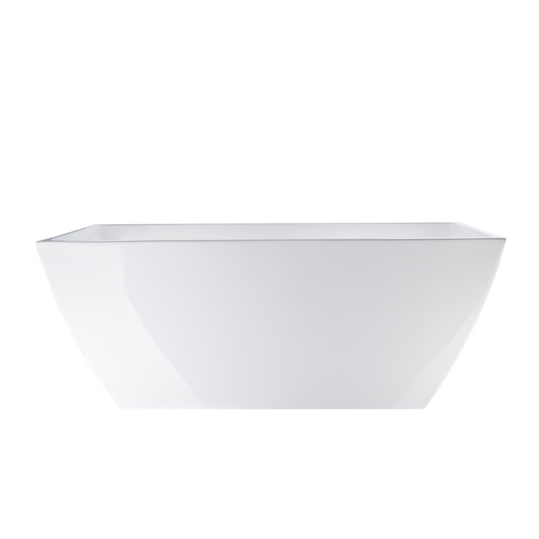 White Acrylic Freestanding Soaking Bathtub 59"
