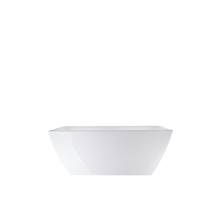 White Acrylic Freestanding Soaking Bathtub, 59" x 30"