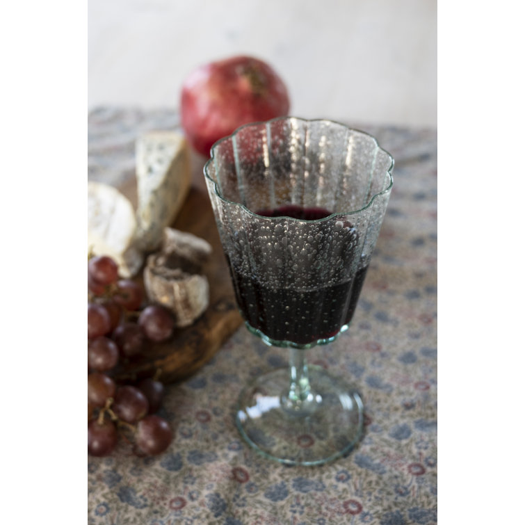 Clear Hand-Blown 9.1 oz Wine Glass Set of 4