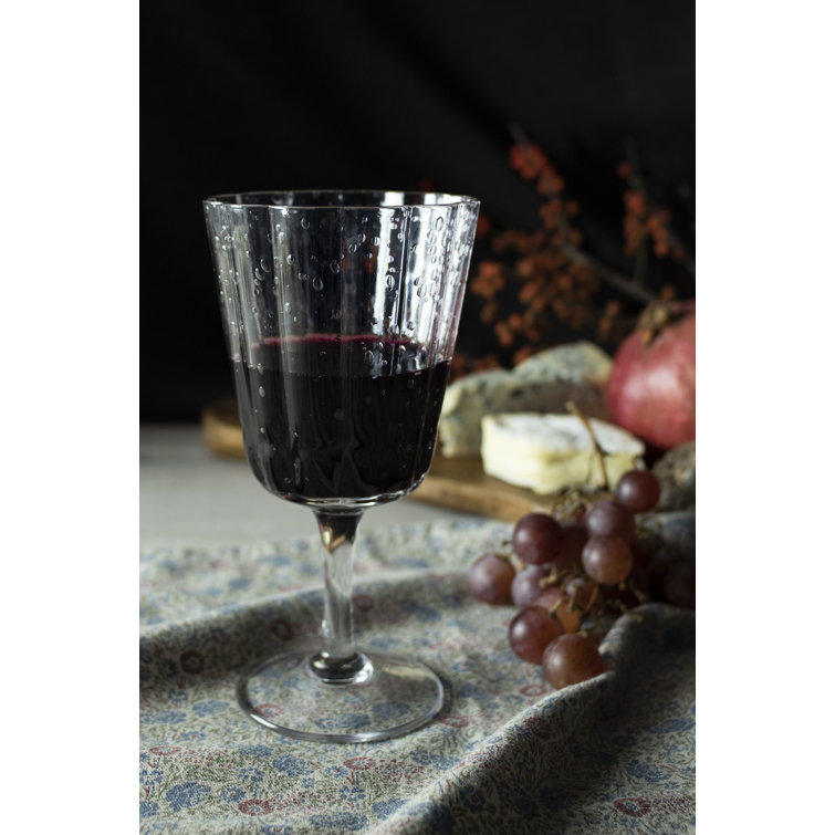 Clear Hand-Blown 9.1 oz Wine Glass Set of 4