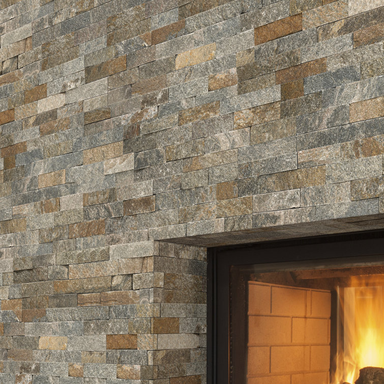 Amber Falls Multicolor Natural Stone Quartzite Wall Tile