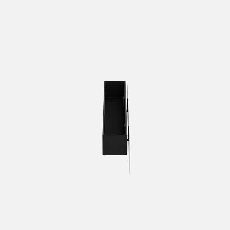 Modern Geo Black Plastic-Stone Composite Trough Hanging Planter 32"