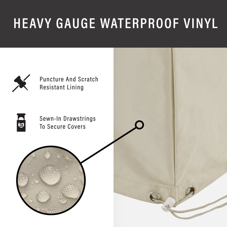 Tan Heavy Gauge Vinyl Outdoor Furniture Cover Set