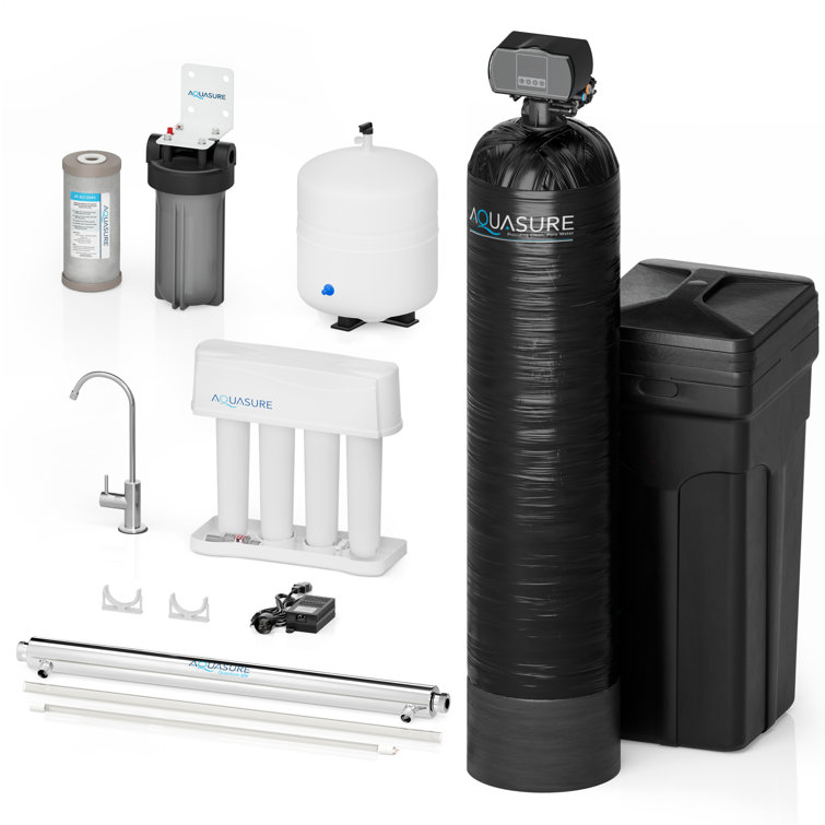 64,000 Grains Black Water Softener with UV Sterilizer and RO System