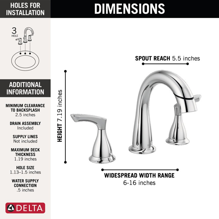 Broadmoor Chrome 8-Inch Widespread Double Handle Bathroom Faucet